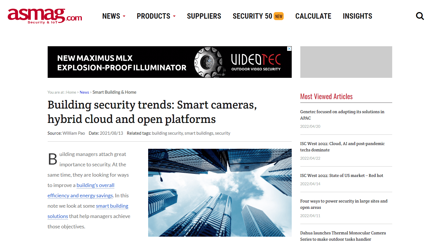 Building security trends: Smart cameras, hybrid cloud and open platforms