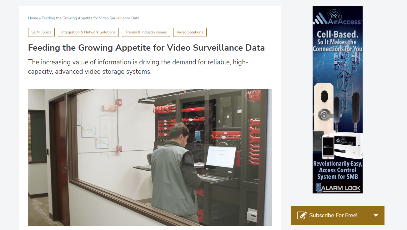 Feeding the Growing Appetite for Video Surveillance Data