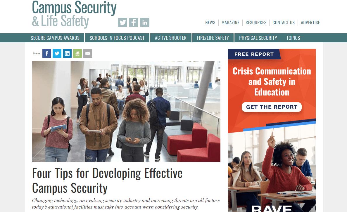 Four Tips for Developing Effective Campus Security