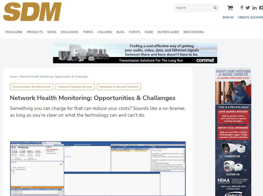 Network Health Monitoring: Opportunities & Challenges