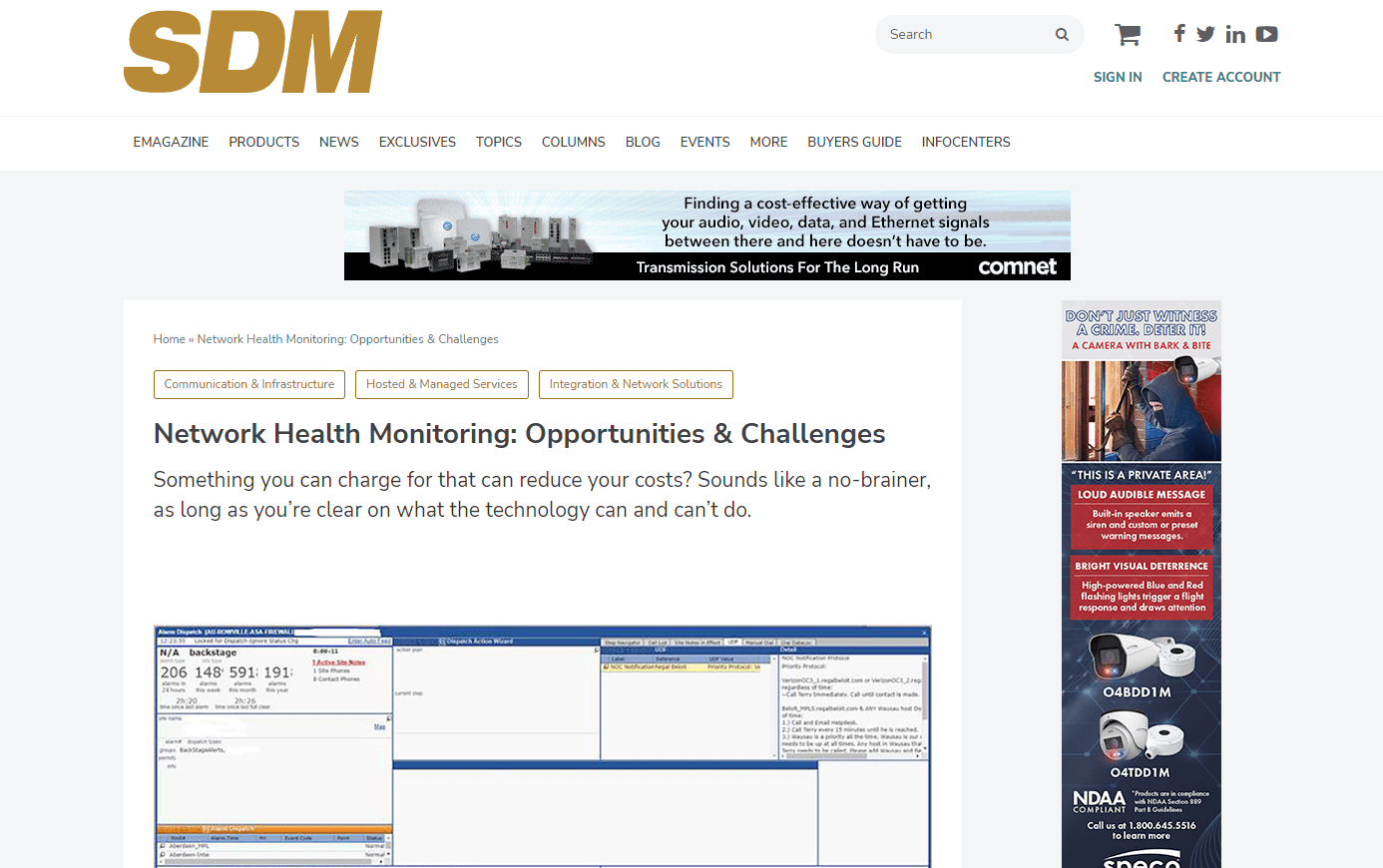 Network Health Monitoring: Opportunities & Challenges