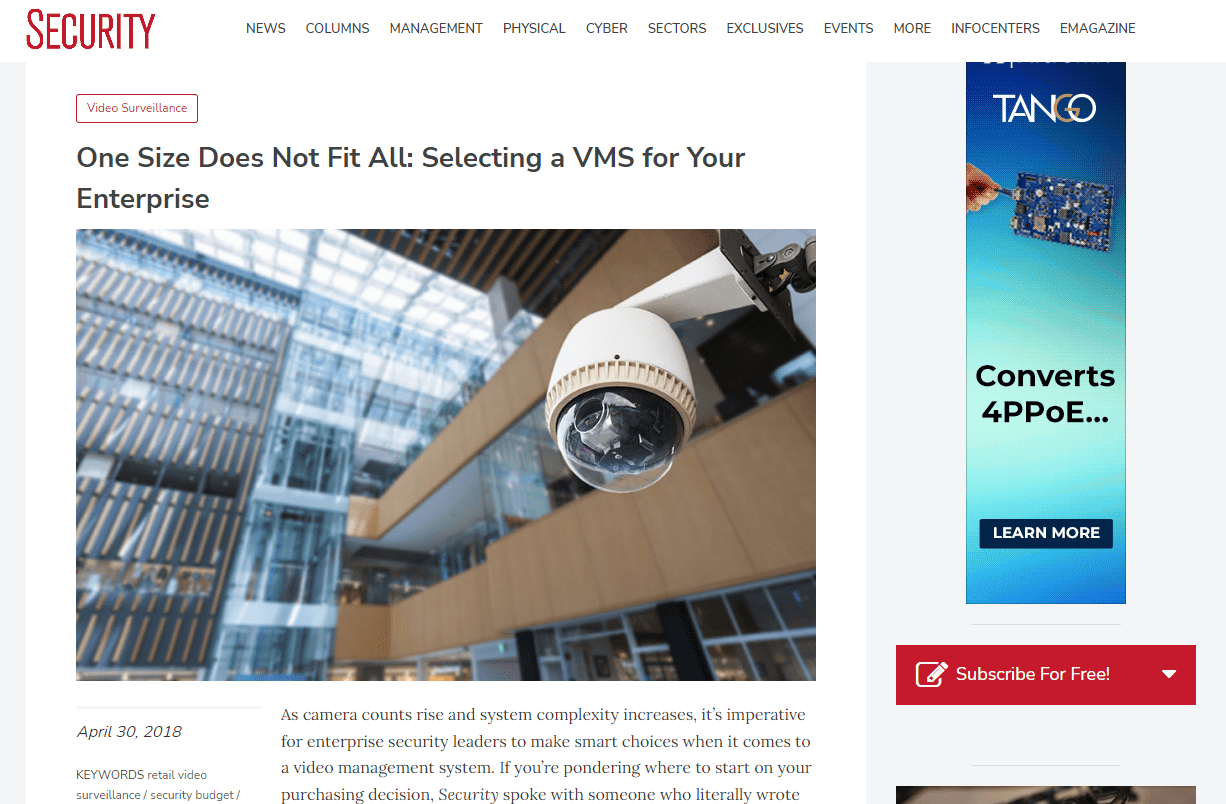 One Size Does Not Fit All: Selecting a VMS for Your Enterprise