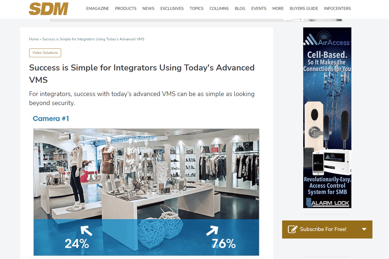 Success is Simple for Integrators Using Today's Advanced VMS