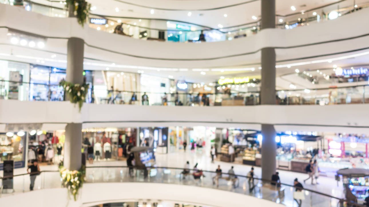 Abstract blur shopping mall and retails store interior for background