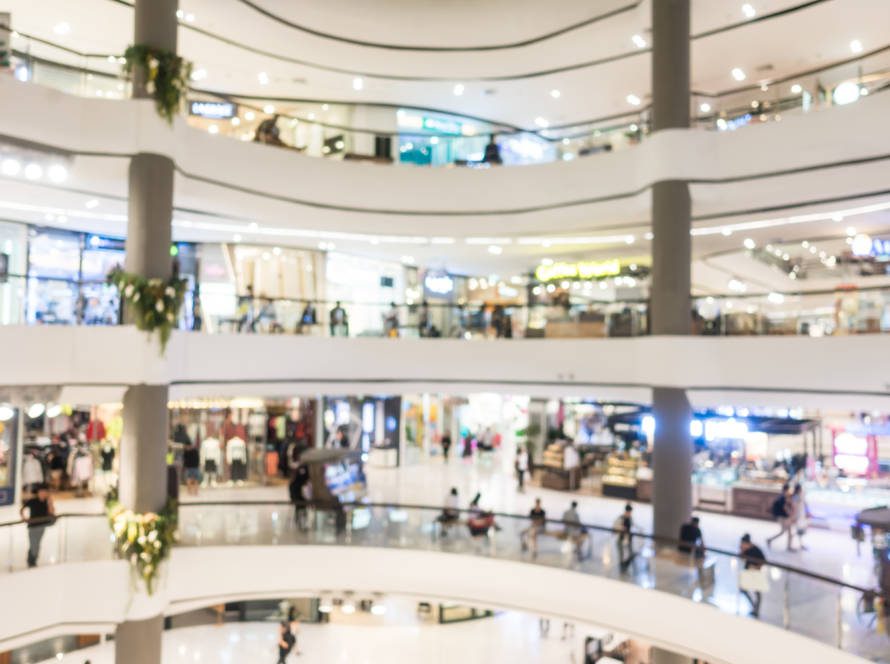 Abstract blur shopping mall and retails store interior for background