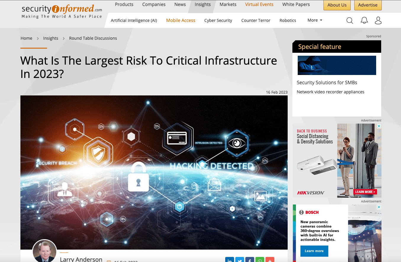 What Is The Largest Risk To Critical Infrastructure In 2023?