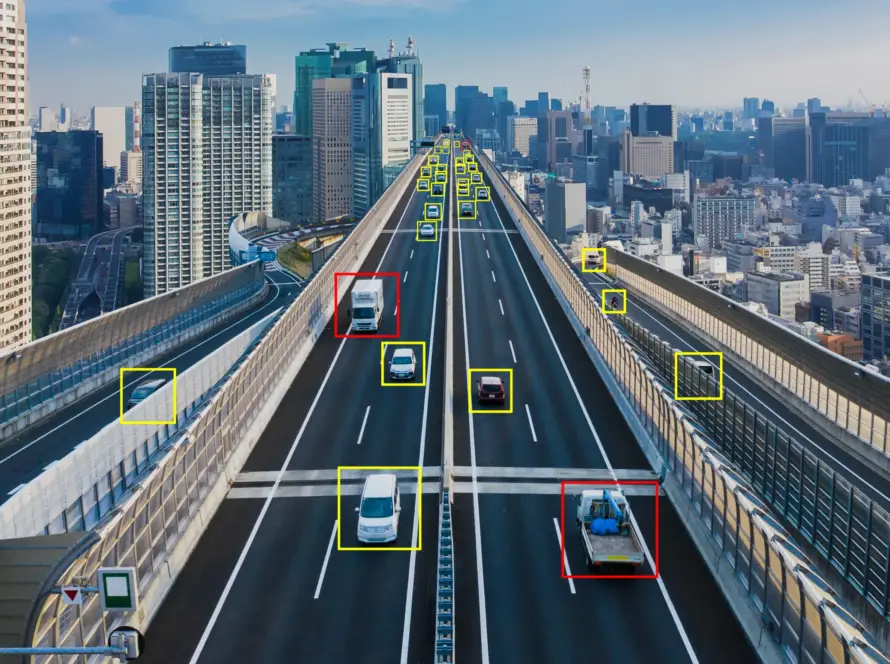 Traffic monitoring system concept. Futuristic transportation.